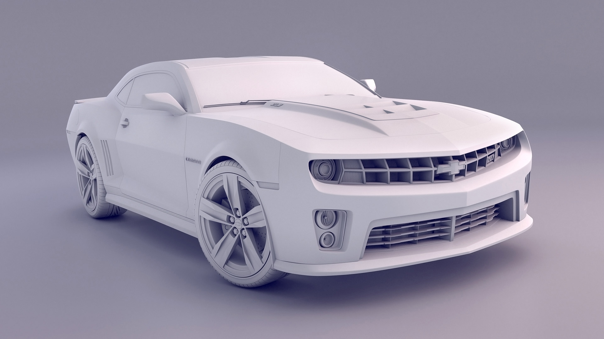 une voiture modélisée en 3D (sans texture)